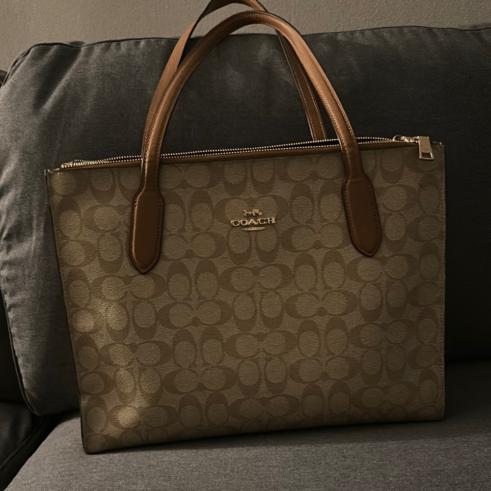 Coach Brown Signature Tote Bag